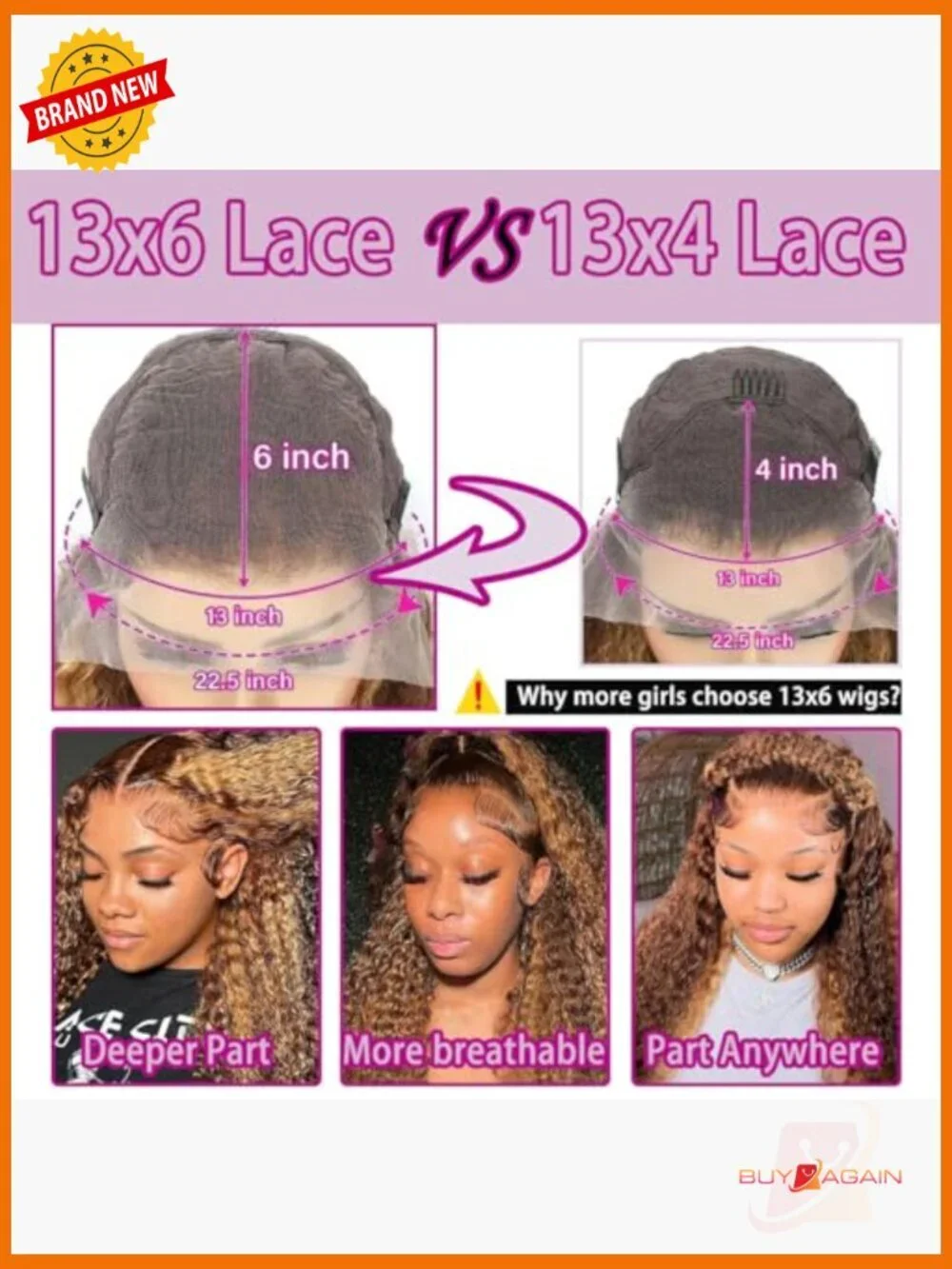 13x6 Deep Wave Lace Front Wig Human Hair 210% Density Pre Plucked 28inch HD
